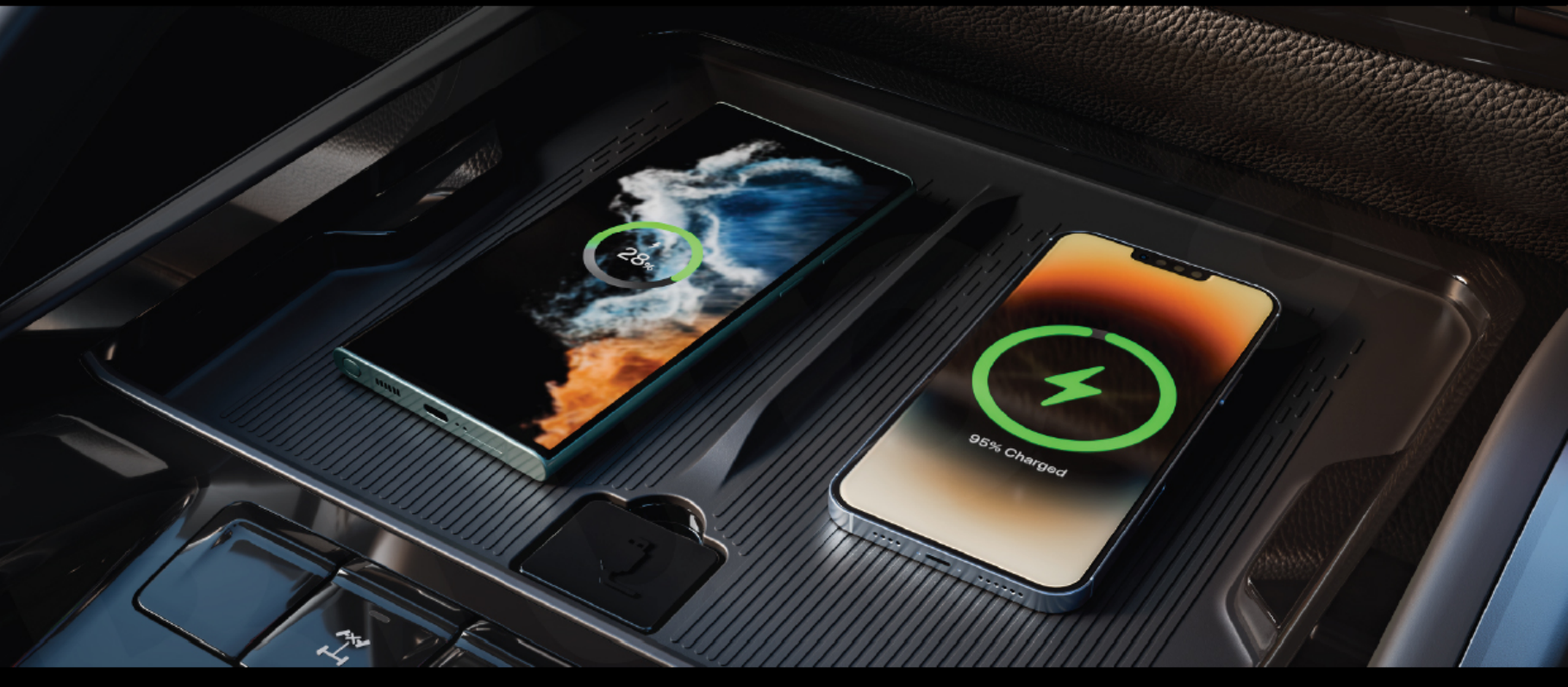 MG Majestor — Dual wireless charging pad powering two smartphones at once
