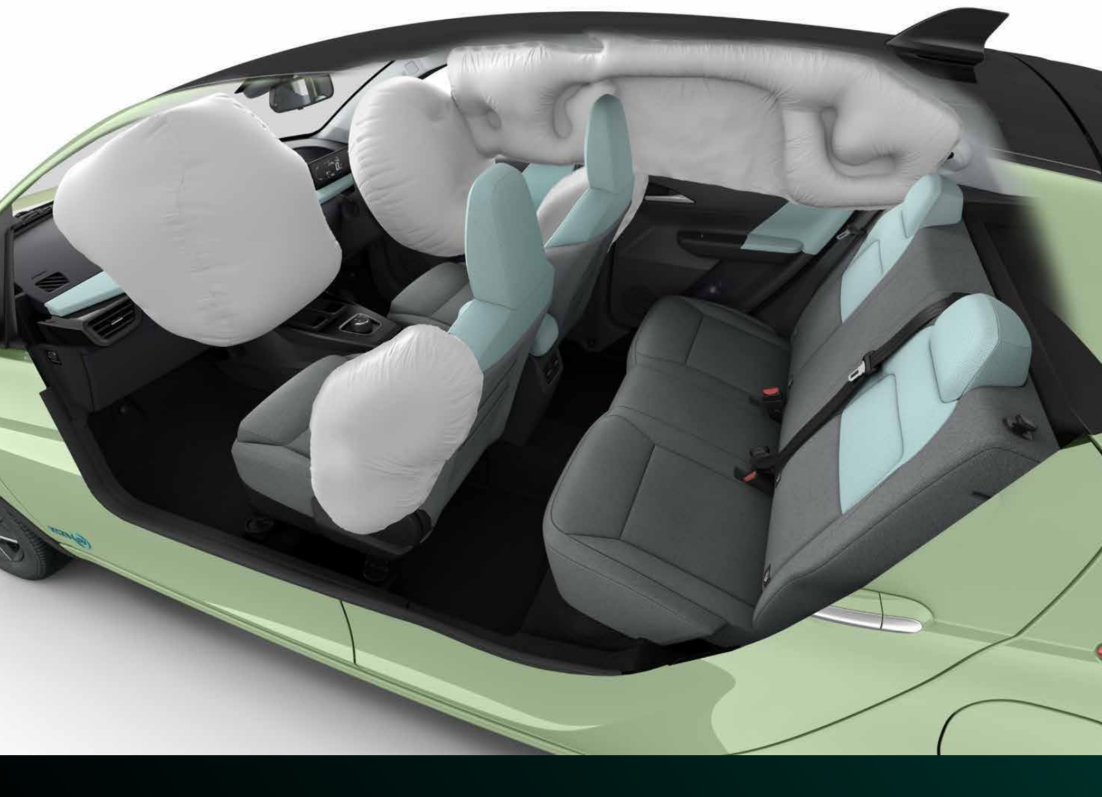 Tata Tiago EV — 6 airbags as standard - dual front, side and curtain airbags (cutaway view)