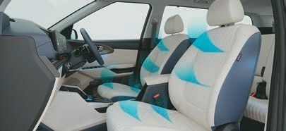 Kia Carens Clavis — Front ventilated seats with cooling airflow