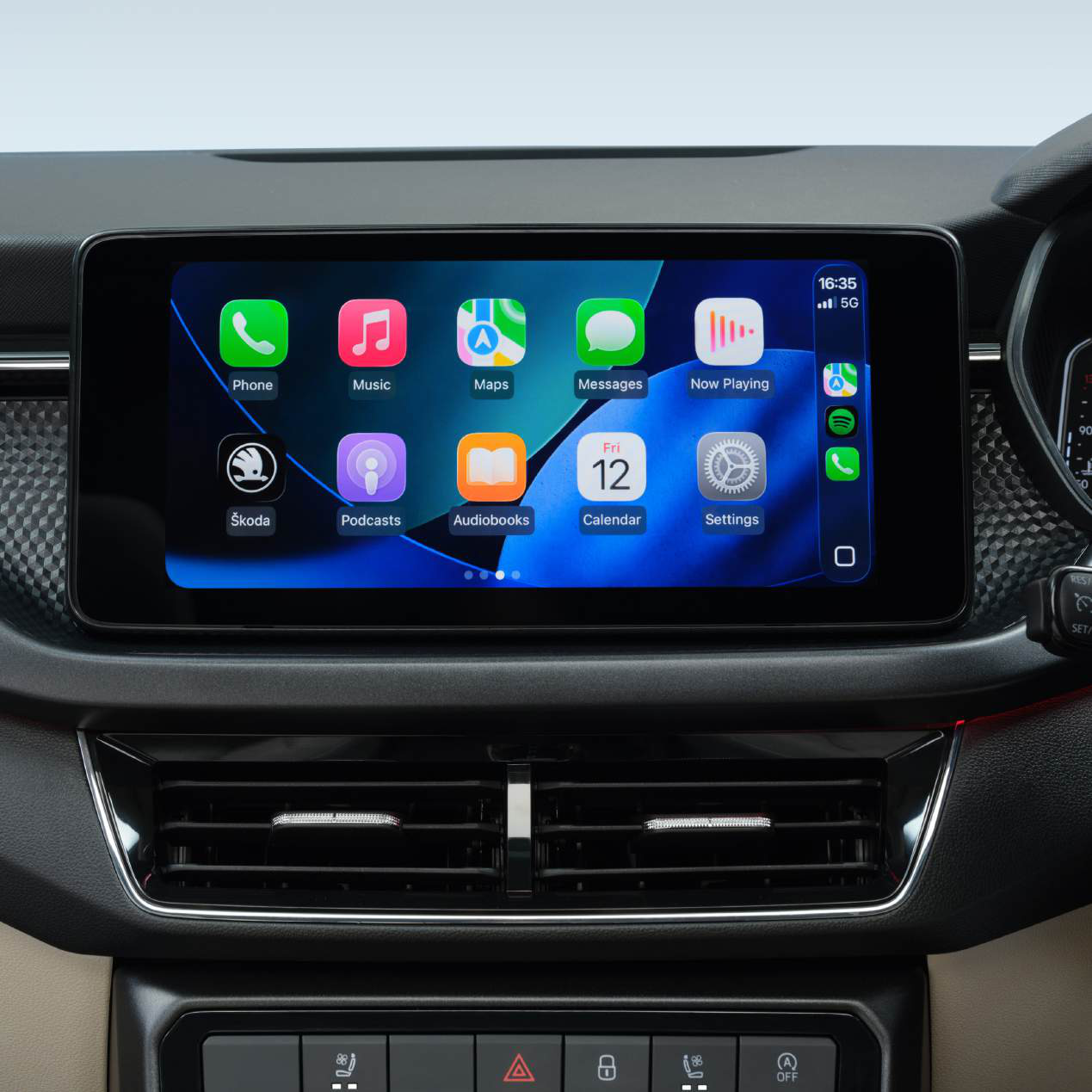 Skoda Kushaq — 25.6 cm touchscreen infotainment with wireless Apple CarPlay