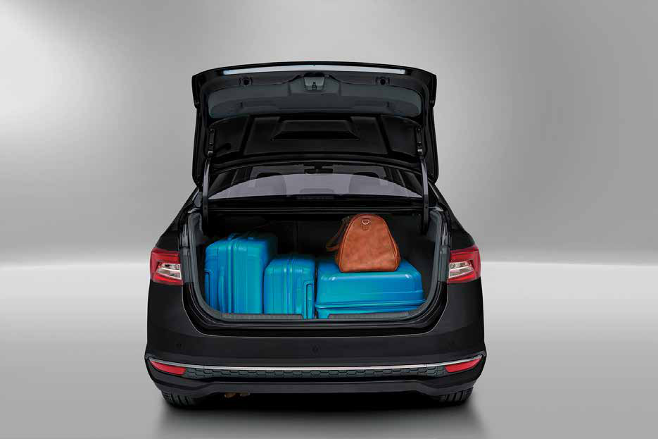 Skoda Slavia — 521-litre boot with a wide loading aperture and 60:40 split-folding rear seats.
