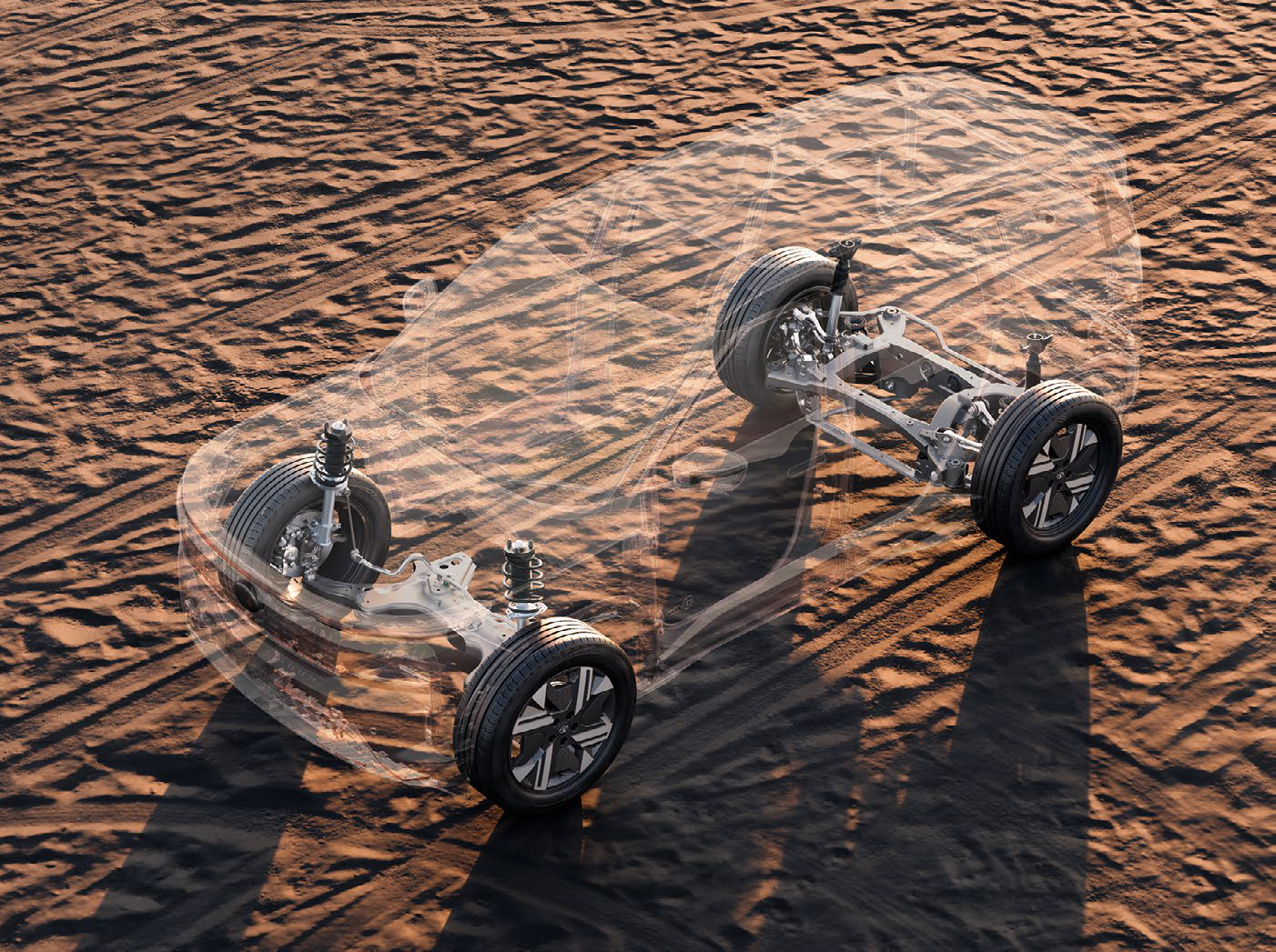 Tata Sierra EV — Ultra Glide suspension: independent multi-link rear setup with frequency-dependent dampers for plush yet precise handling