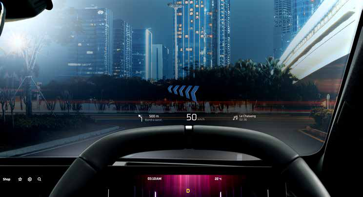 Mahindra BE 6 — Augmented reality head-up display projects navigation onto the windshield