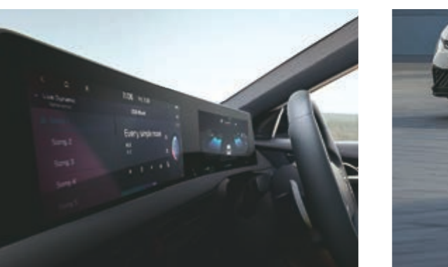 Kia EV6 — Dual 31.24 cm (12.3-inch) panoramic curved display combining the instrument cluster and infotainment screen.