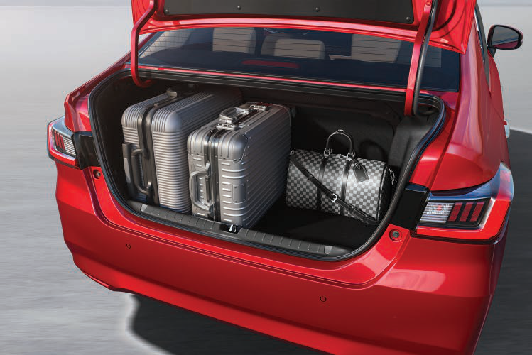 Honda Amaze — 416-litre boot with room for multiple large suitcases