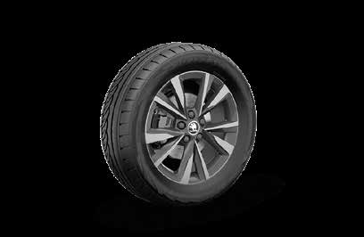 Skoda Slavia — R16 machined dual-tone alloy wheel.