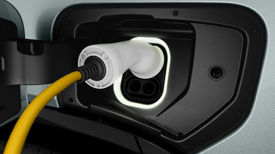 Tata Sierra EV — Illuminated ring on the charging bowl shows charge status at a glance