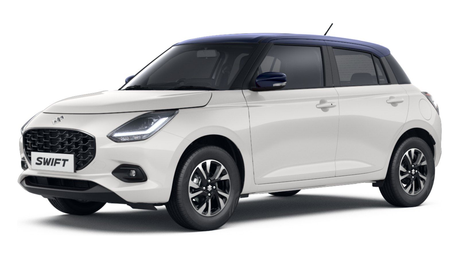 Maruti Suzuki Swift in Pearl Arctic White with Bluish Black Roof