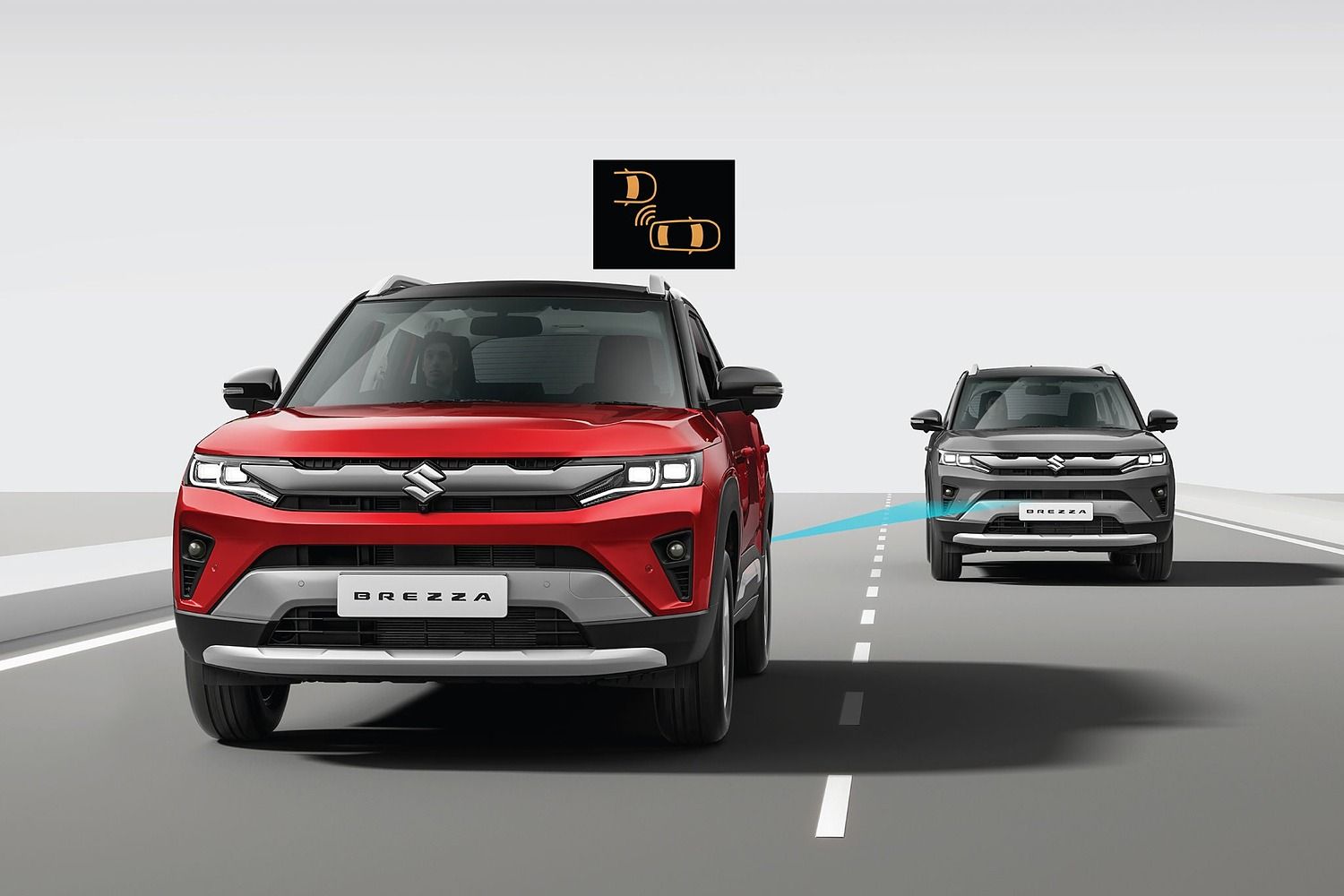 Maruti Suzuki Brezza — Blind Spot Warning with Lane Change Alert keeps watch over your blind spots on the move.