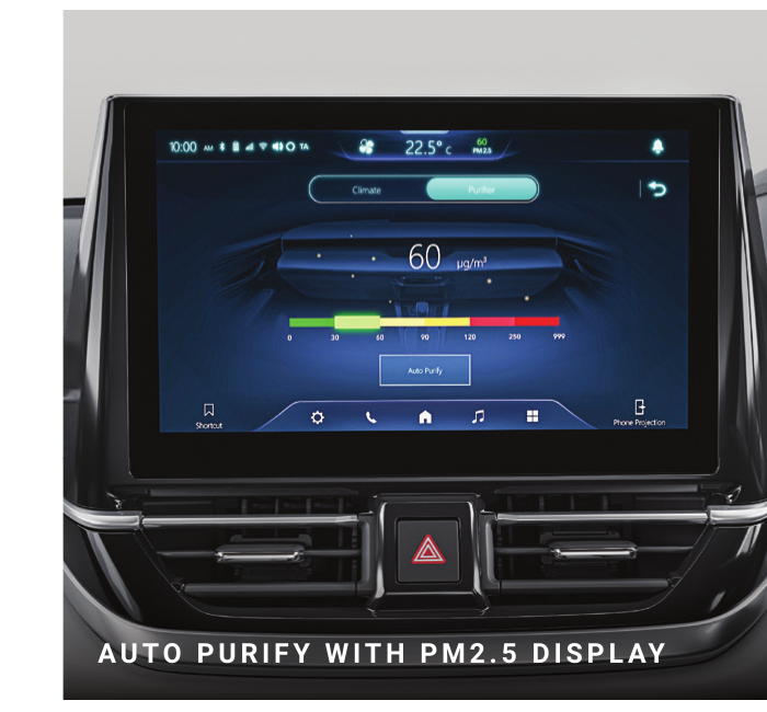 Maruti Suzuki Victoris — Air purifier with PM2.5 display