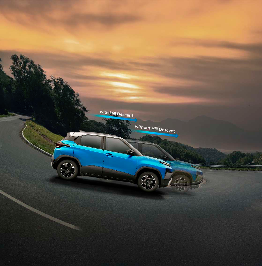 Tata Punch — Hill Descent Control for steep downhill stretches