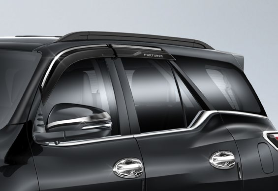 Toyota Fortuner — Side window door visors with roof rails