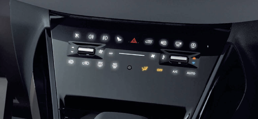 Tata Nexon — Next-gen phygital touch panel for climate and vehicle controls