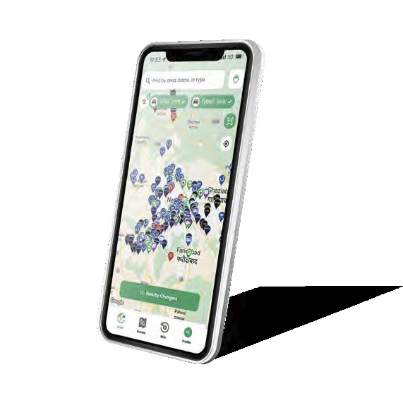 MG M9 — In-app locator for nearby public charging stations.