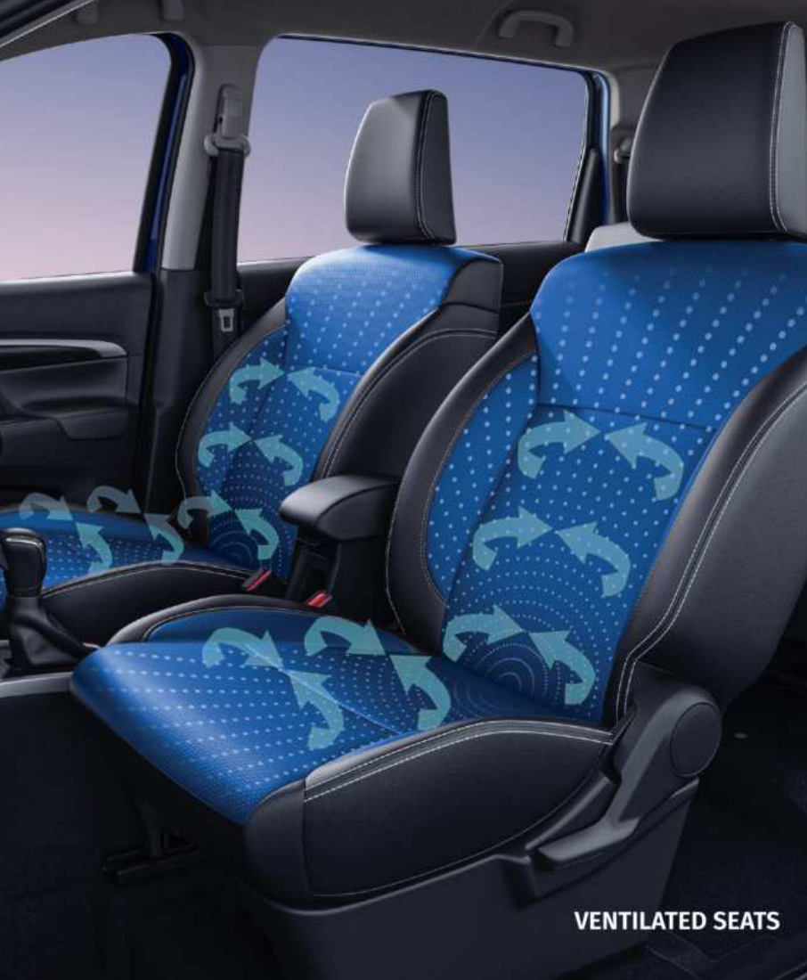 Maruti Suzuki XL6 — Ventilated front seats drawing air through the perforated upholstery