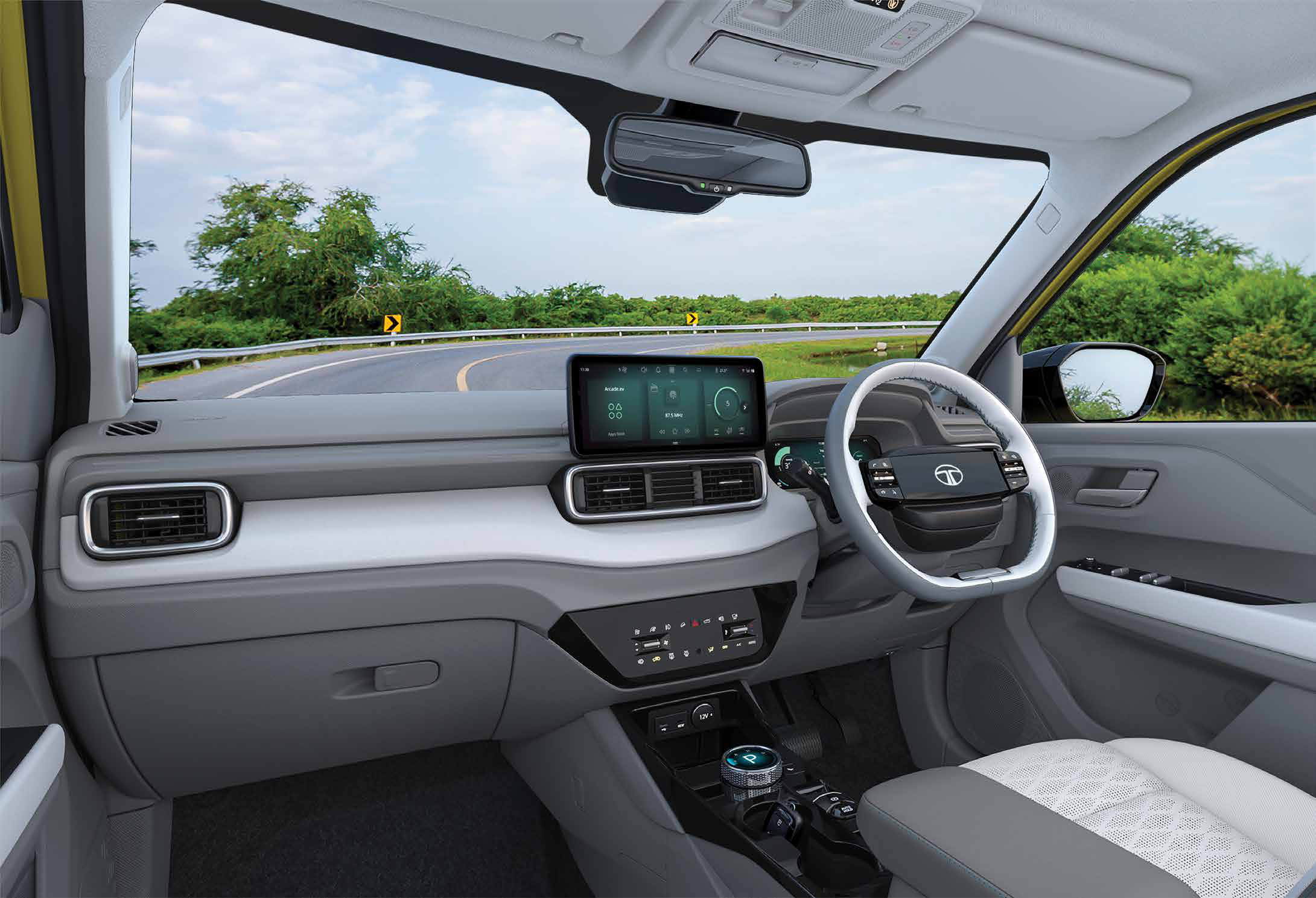 Tata Punch EV — Dual-tone dashboard with 26.03 cm HD infotainment by HARMAN and 26.03 cm digital cockpit