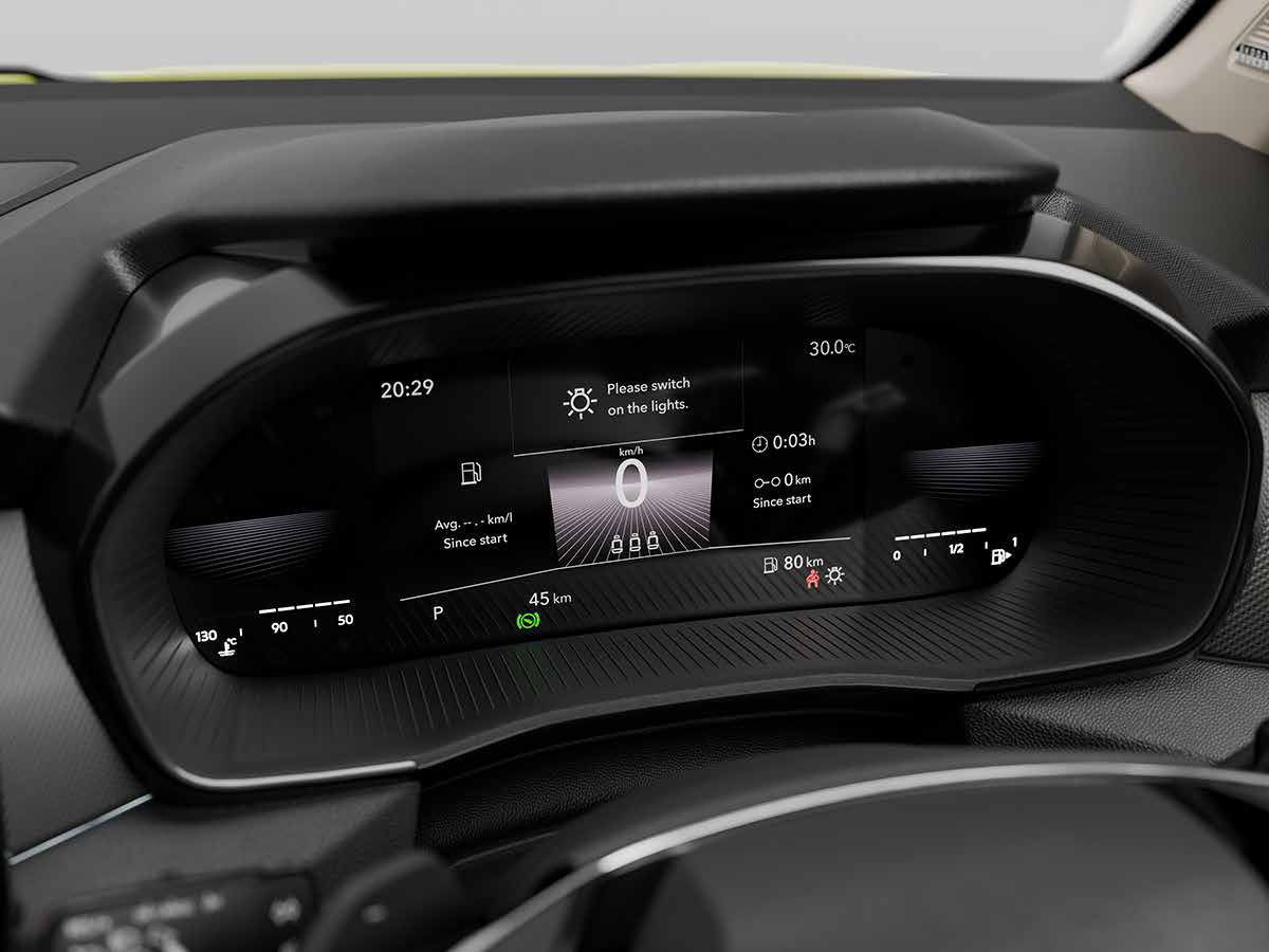 Skoda Kylaq — 20.32 cm Škoda Virtual Cockpit digital instrument cluster