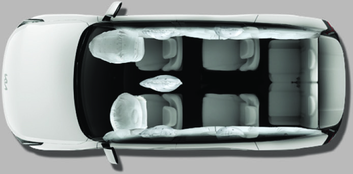 Kia EV9 — 10 airbags