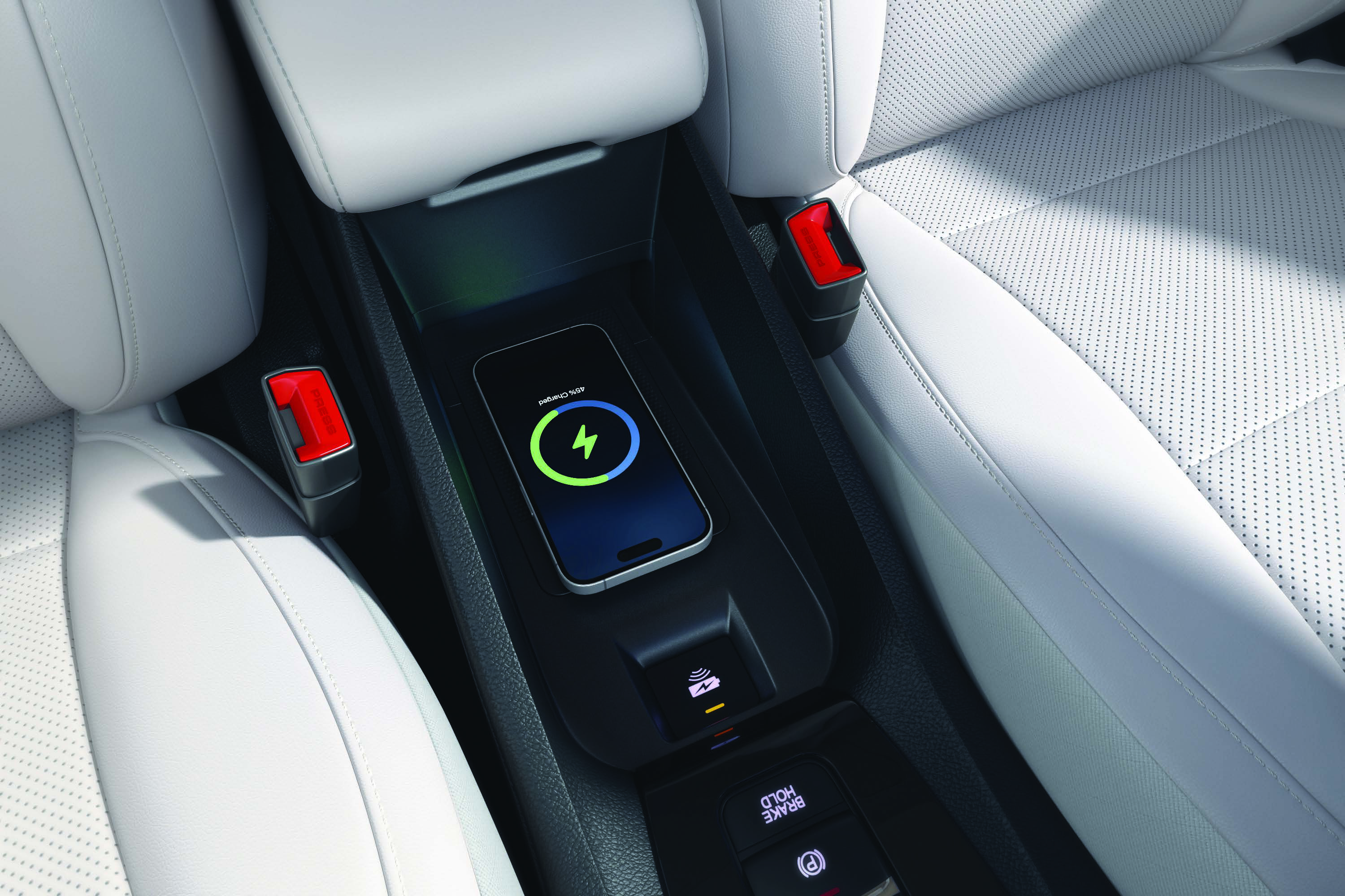 Honda City — Wireless smartphone charger set into the front console