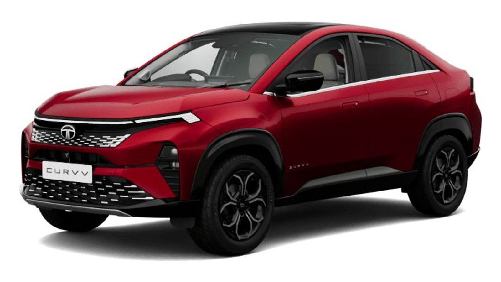 Tata Curvv in Nitro Crimson With Black Roof