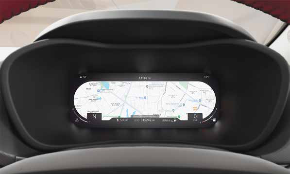 Tata Curvv — 26.03 cm (10.25-inch) digital instrument cluster with full-screen map navigation display.