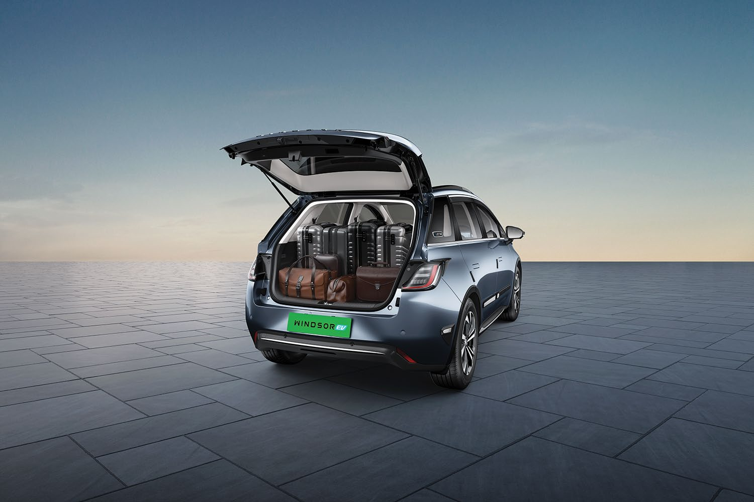 MG Windsor EV — Power tailgate opening to a large boot