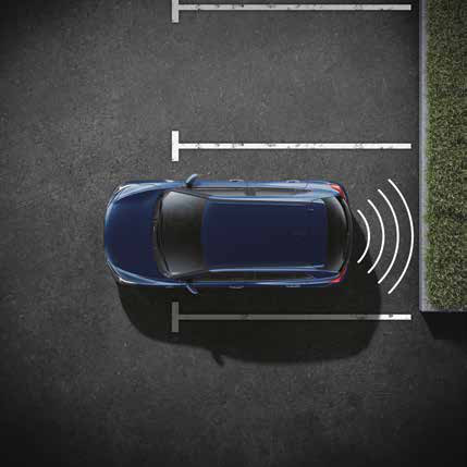 Maruti Suzuki Baleno — Rear parking assist sensors with proximity detection zones.