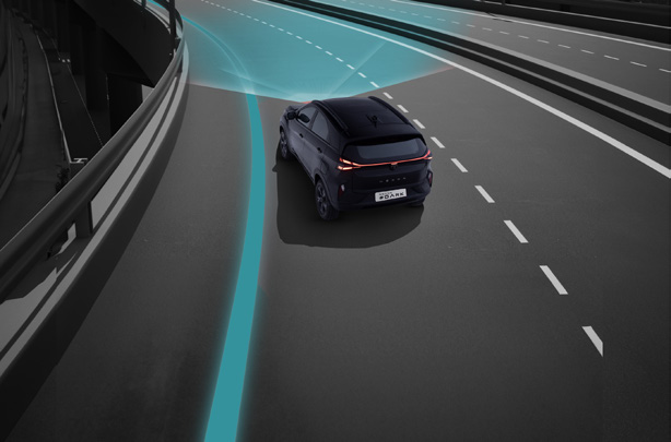 Tata Nexon — Lane Keep Assist - counter-steers to prevent the SUV from departing its lane