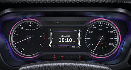 Mahindra Marazzo — Twin-pod instrument cluster with colour multi-information display