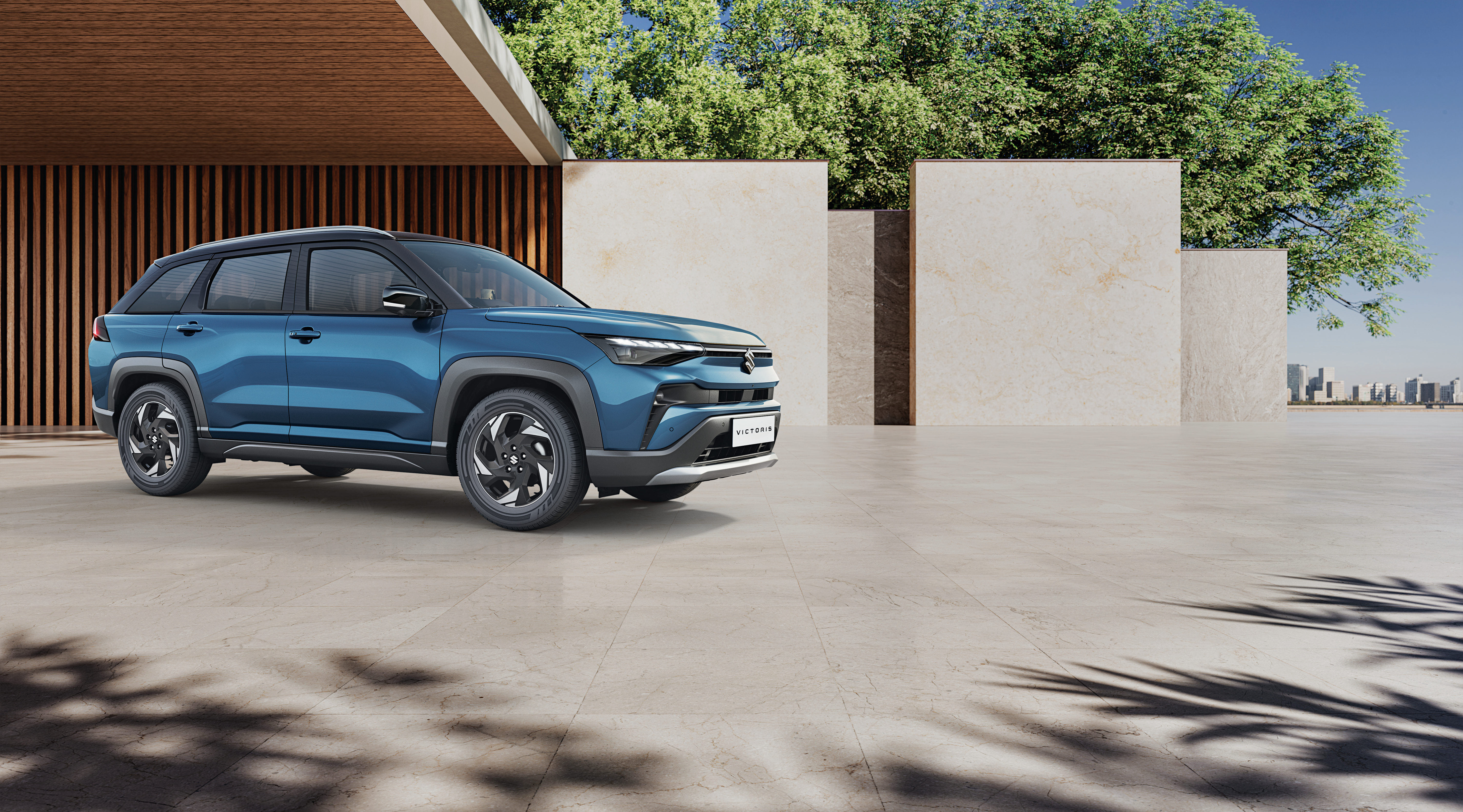 Maruti Suzuki Victoris — Bold SUV design with sweeping silhouette and blacked-out floating roof