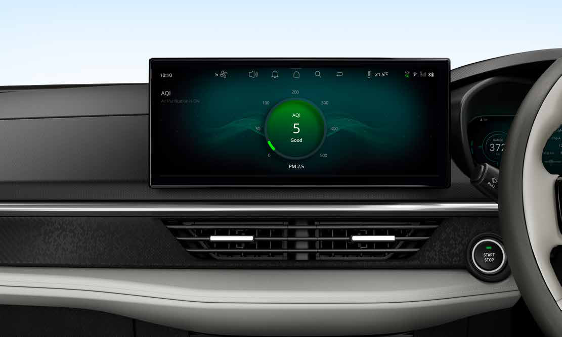 Tata Nexon EV — Air purifier with AQI sensor and live display