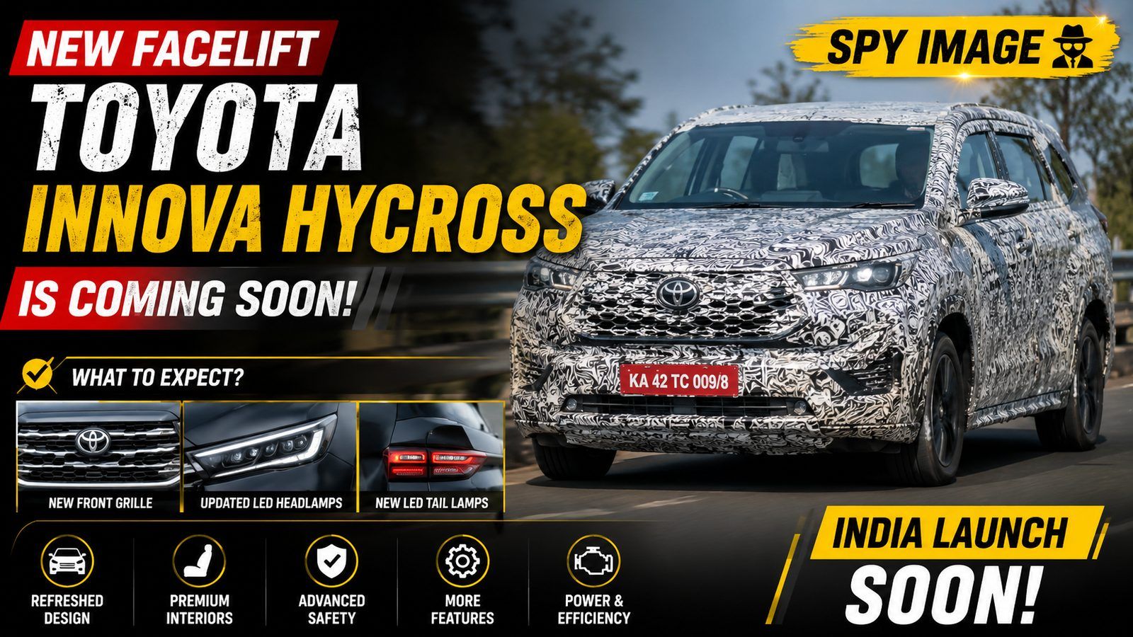 Toyota Innova Hycross facelift spied: flex-fuel hybrid on the cards