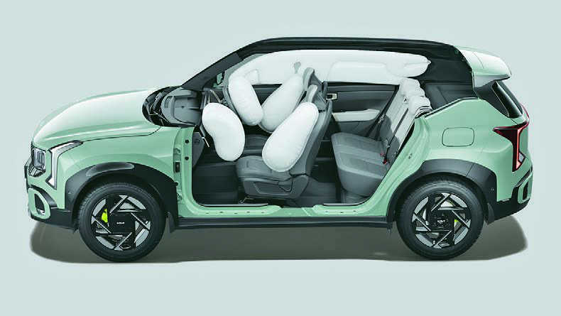 Kia Seltos — Six-airbag passive safety layout