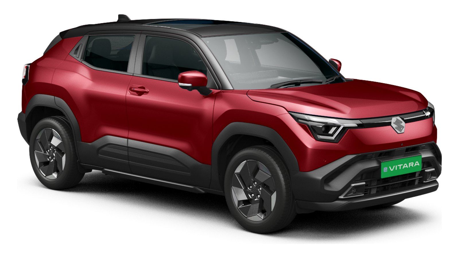 Maruti Suzuki e Vitara in Opulent Red with Bluish Black Roof