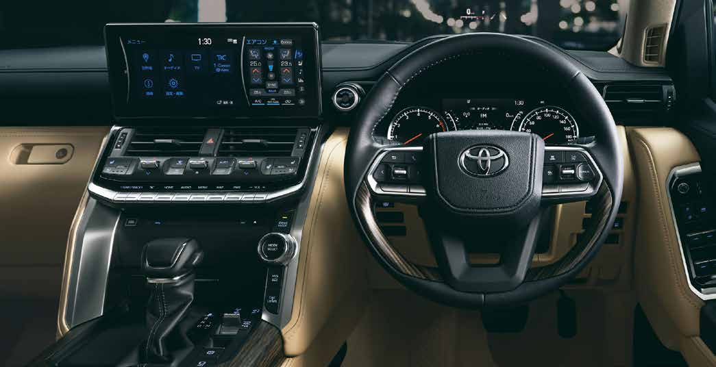 Toyota Land Cruiser — Dashboard with large infotainment touchscreen and digital driver display