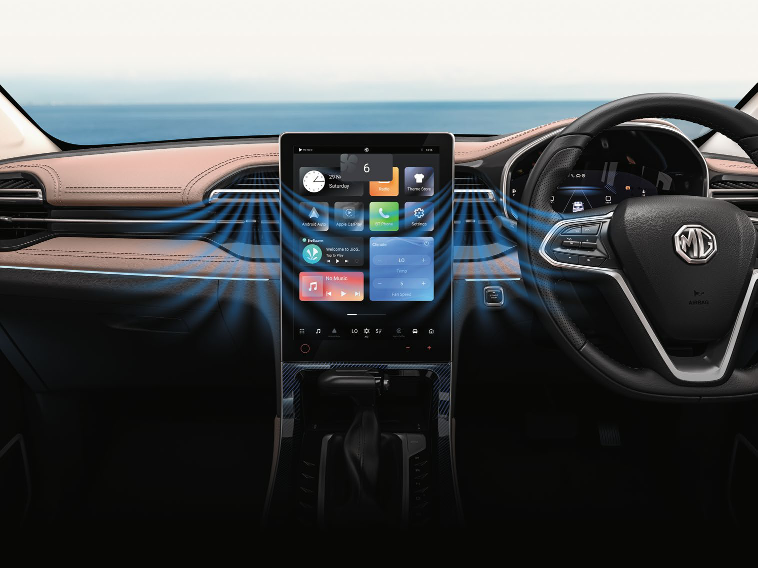 MG Hector — 14-inch HD portrait touchscreen infotainment display
