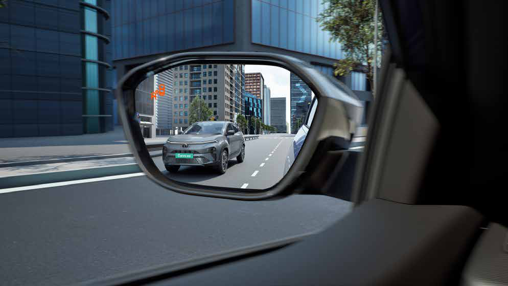 Tata Curvv EV — Door Open Alert on the ORVM warns occupants of approaching traffic