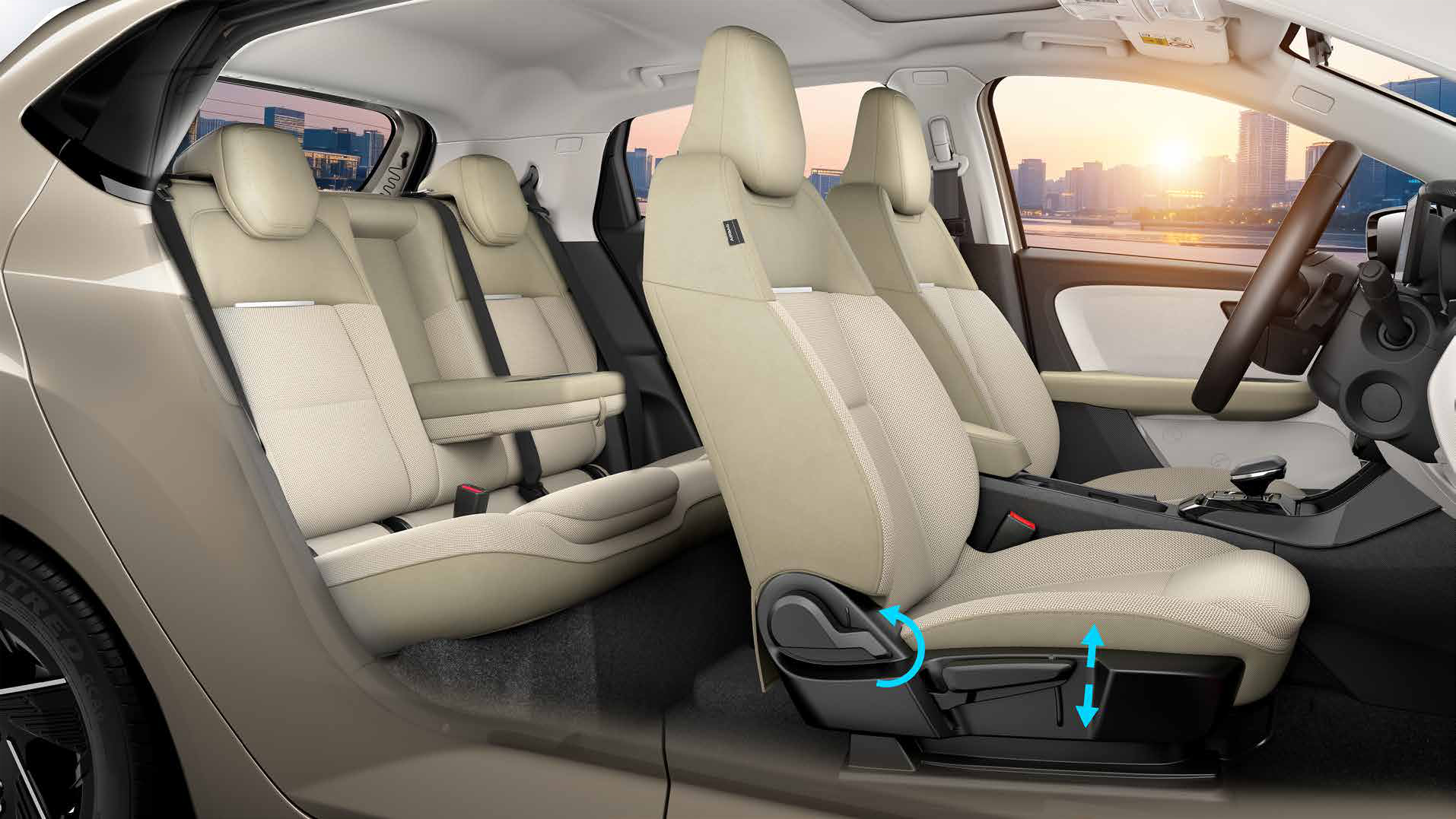 Tata Altroz — Height-adjustable driver seat plus contoured Executive Lounge rear seats with extended under-thigh support