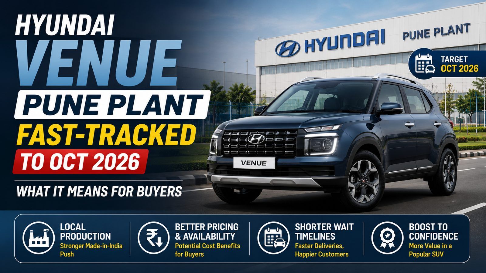 Hyundai Venue: Pune plant fast-tracked to Oct 2026, what it means for buyers