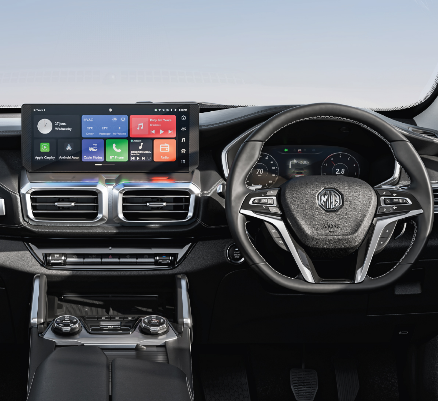 MG Majestor — Driver-focused dashboard with 31.24 cm HD touchscreen, full-digital cluster and multifunction steering wheel