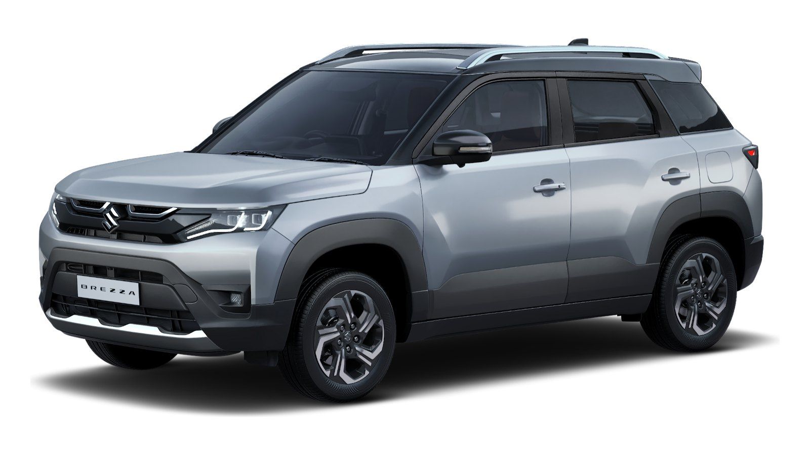 Maruti Suzuki Brezza (2022-2025) in Splendid Silver with Bluish Black Roof