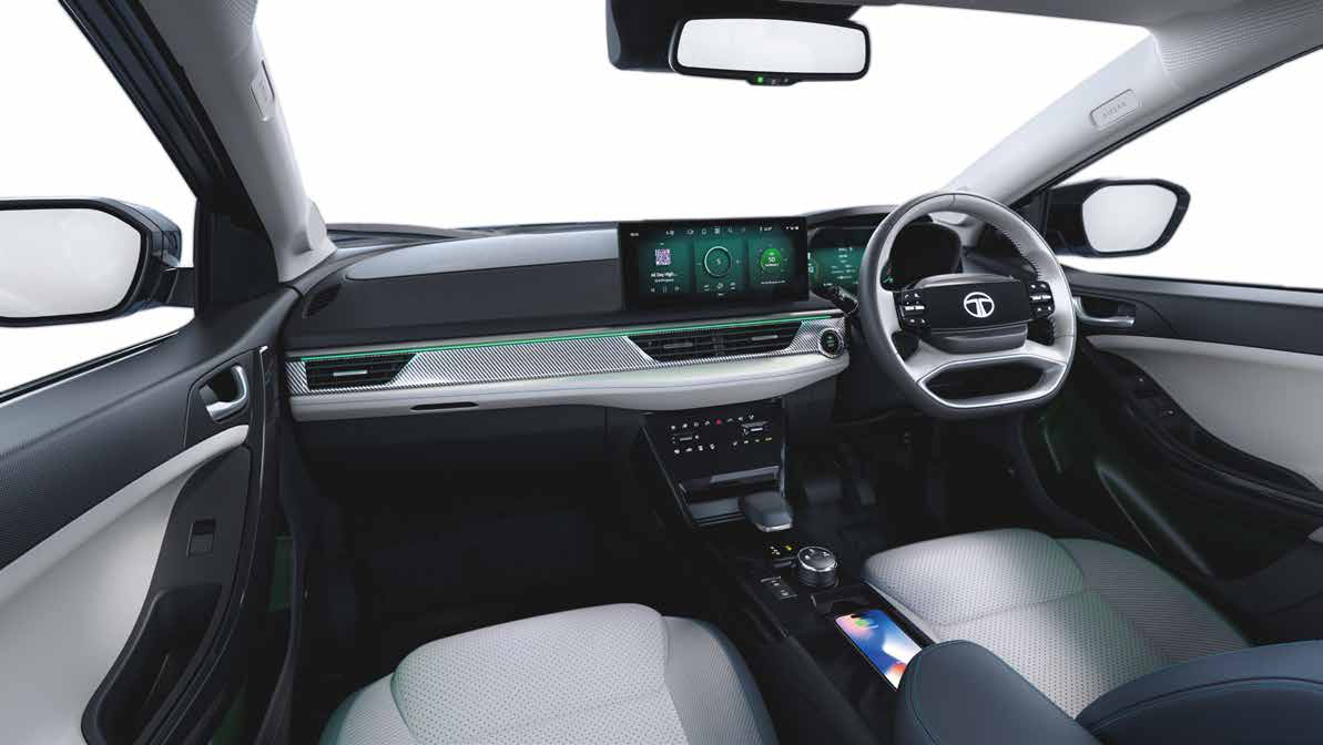Tata Curvv EV — Multi mood ambient lighting runs across the dashboard and front doors