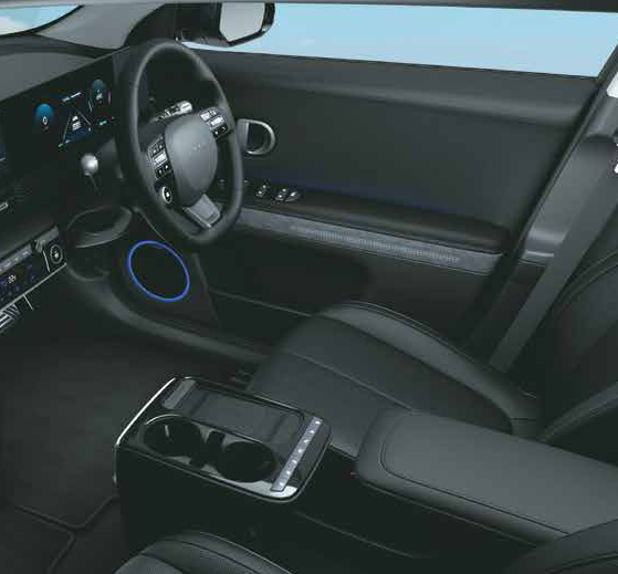 Hyundai Ioniq 5 — 3-spoke leather steering wheel with 4-dot illuminated design
