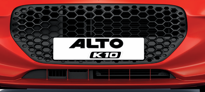 Maruti Suzuki Alto K10 — Honeycomb-pattern front grille with body-coloured surround