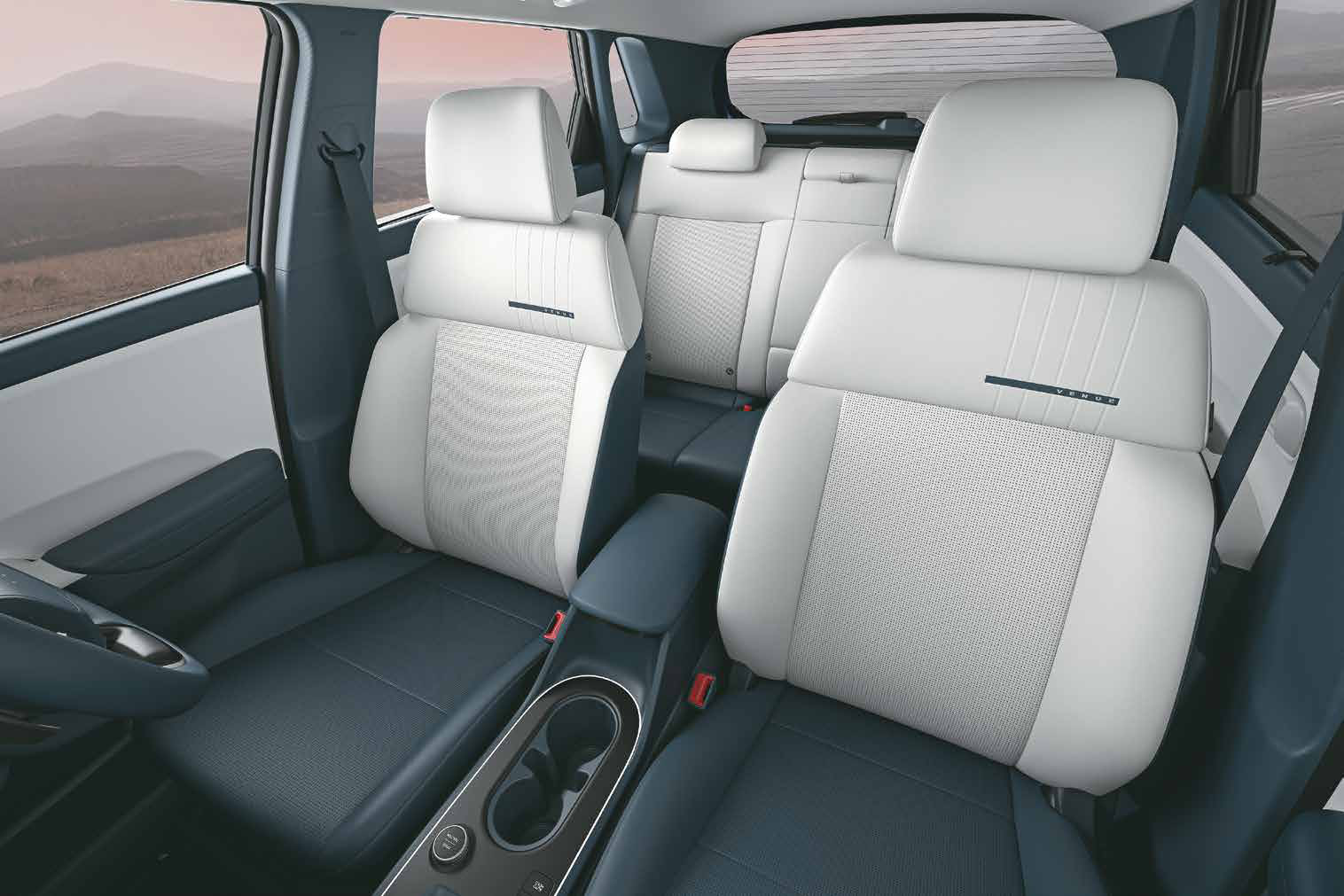Hyundai Venue — Dual tone leatherette seats with VENUE branding