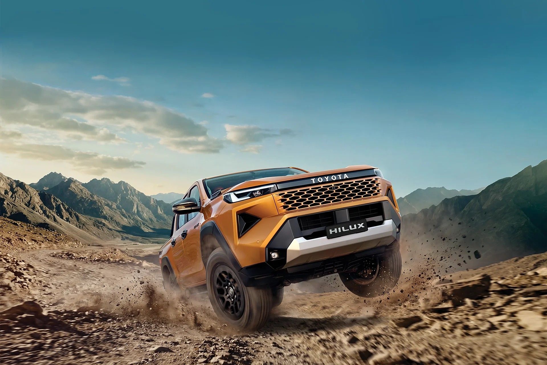 Toyota Hilux — 2.8L turbo-diesel: 201 bhp, 500 Nm with Advanced 4WD low-range and Multi-terrain Select.