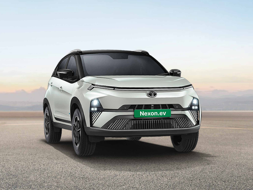 Tata Nexon EV — Signature X-factor LED DRLs with welcome and goodbye sequence frame the Nexon.ev front end