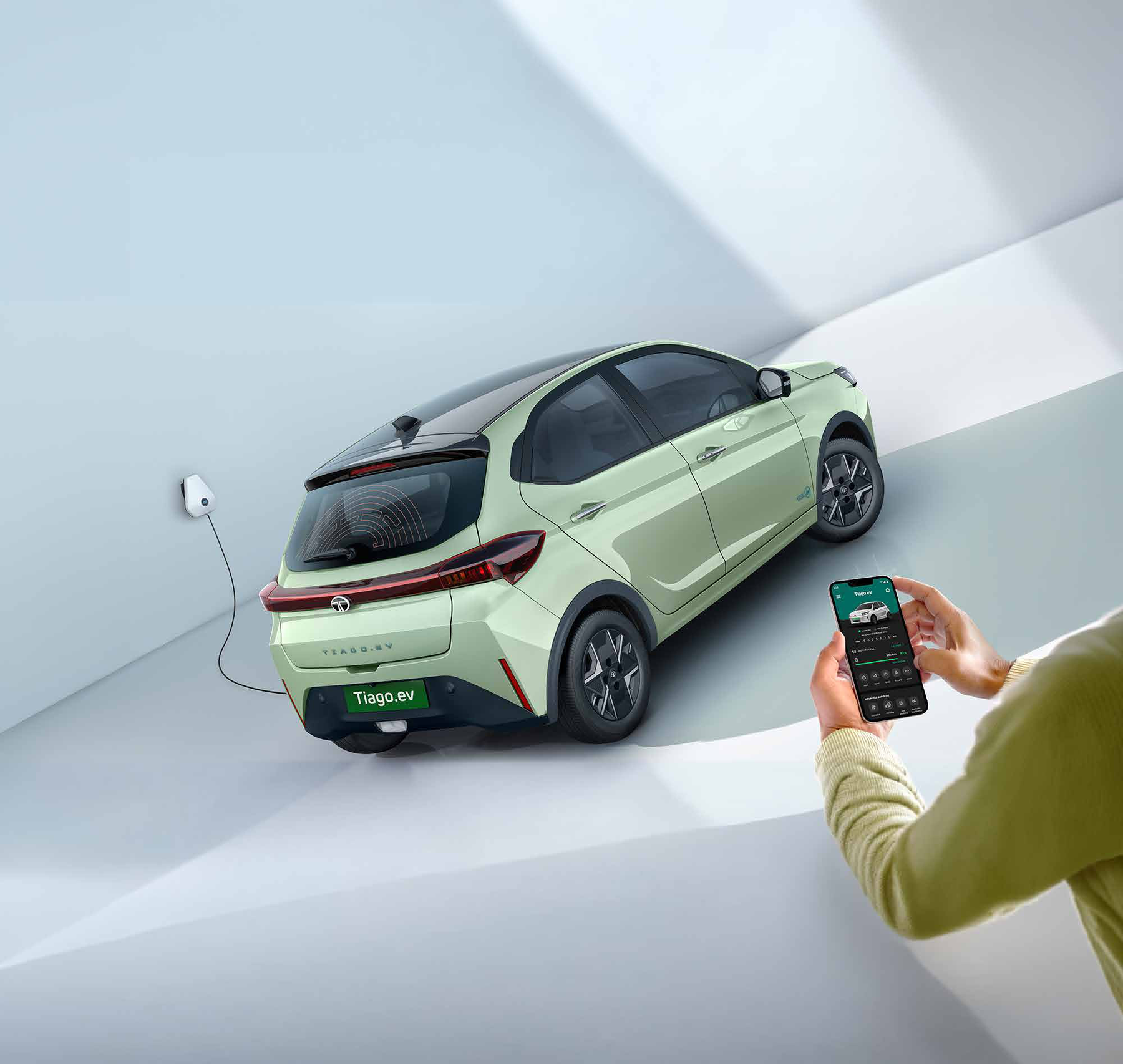 Tata Tiago EV — iRA.ev connectivity with 40+ connected car features - remote lock, charge status, charger finder and driving score