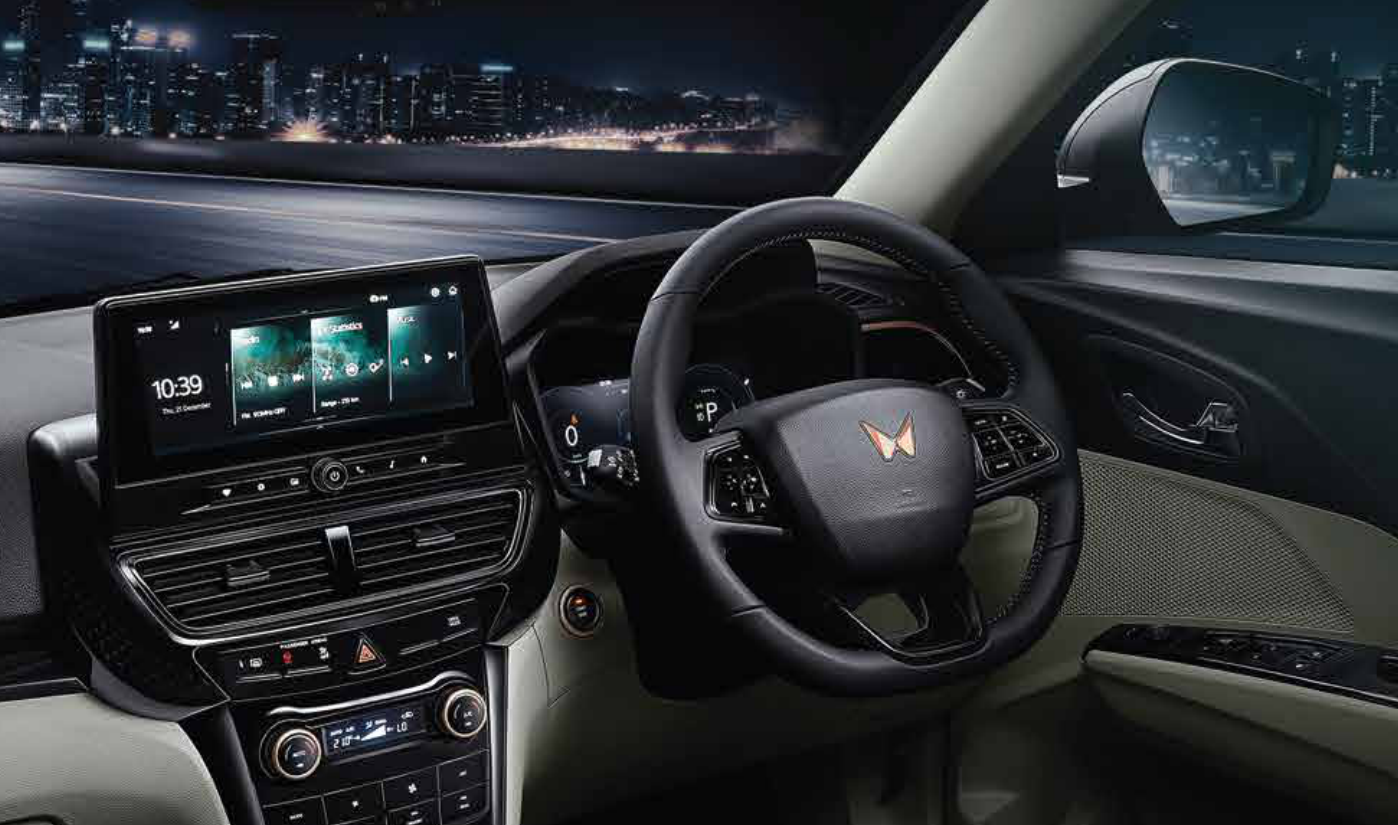 Mahindra XUV400 — All-new dual-tone interior with flat-bottom steering wheel