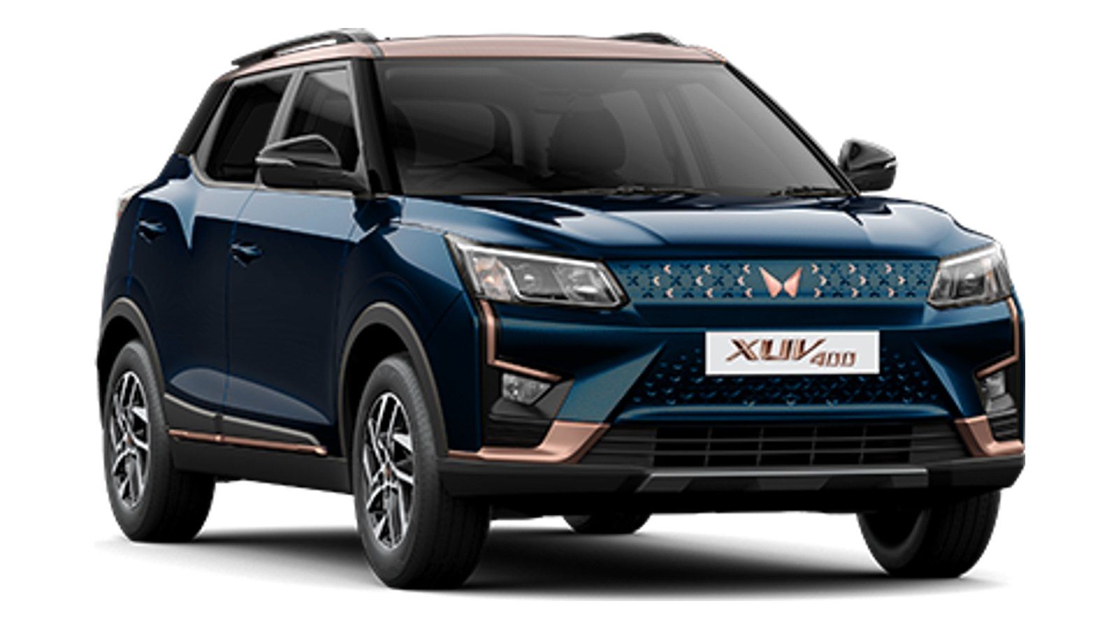 Mahindra XUV400 in Satin Copper, Nebula Blue